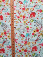 SEWING ITEMS MIRABELLE DRESS FORM SCISSORS THREAD MORE BLUE COTTON FABRIC FQ OOP