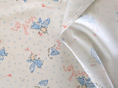 BTHY x 65″ Cotton Fabric FAIRY SWEET FAIRY Make A Wish Blue/Pink on White Fabric