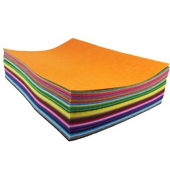 48 PCS 8×12 Inch 20x30cm 1mm Thick Assorted Color Felt Fabric Sheets Craft Sew
