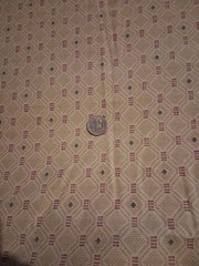 Geometric Design Beige Red Cotton Polyester Blend Fabric 96″ X 42″