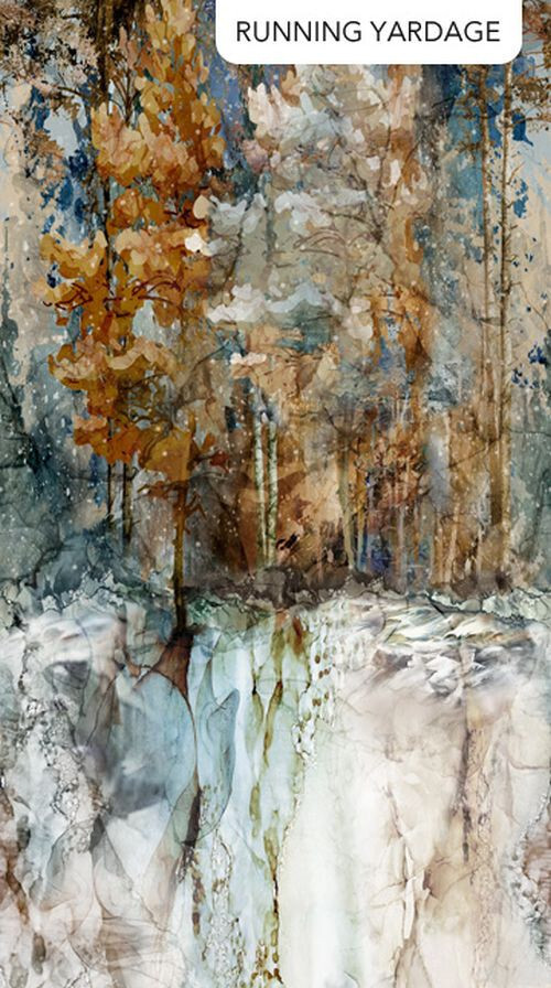 Highland View By Northcott – Blue / Tan Watercolor Trees #DP27585-10