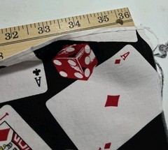 Vintage 2pc Shamash & Sons 2002 Fabric Playing Cards Dice Ace Queen King 2yd+