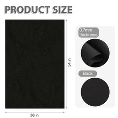 Faux Leather Fabric Smooth Solid 54″ x 36″ (Black)