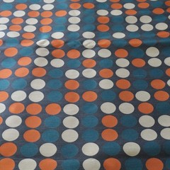 Vtg A. Gerard Maharam Upholstery Fabric MCM “Circles” Orange, Gray, Turq 3.7 yds