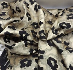 Reversible Flower Fabric 1 Yd Gold Black Jacquard 58″ Width Upholstery Pillows