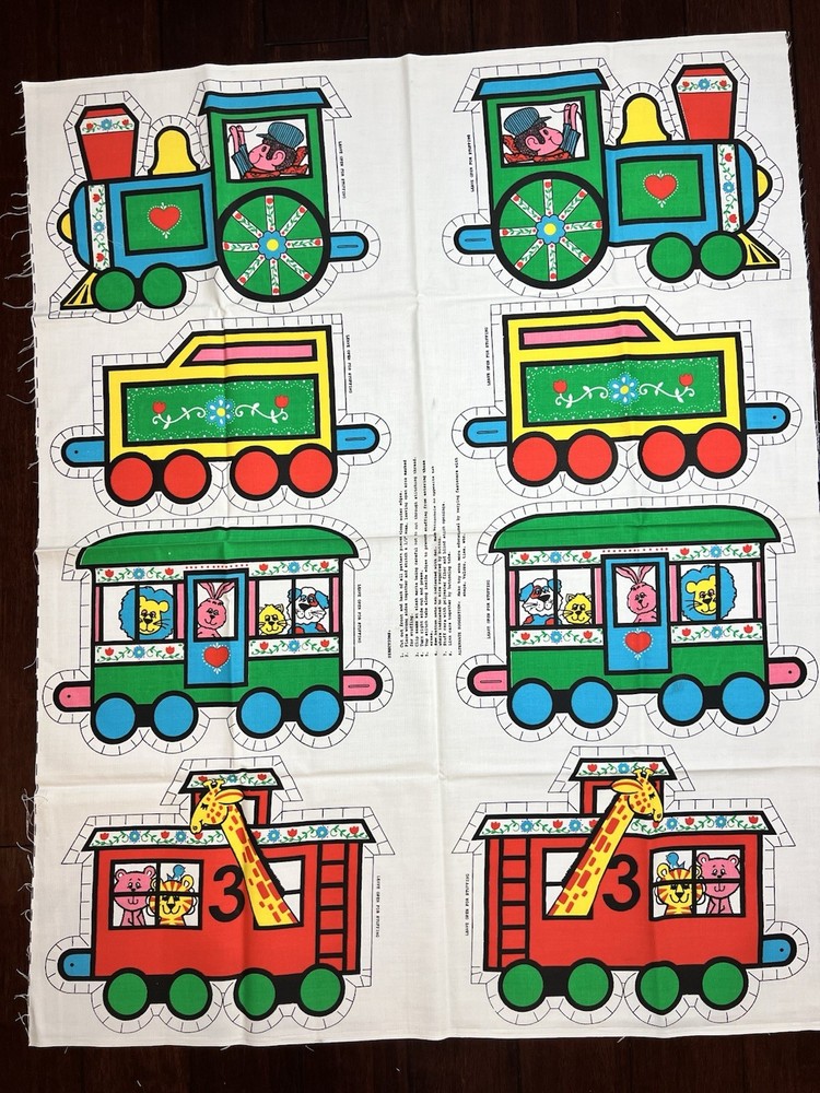 Vintage Spring Mills Animal Christmas Zoo circus Train Cut And Sew Pillows