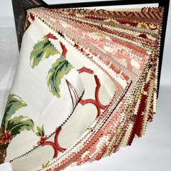 Big FABRIC SAMPLE BOOK Charlotte Moss CORAL Pink Spice 39pcs LOT Prints & Wovens