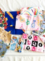 Fabric Remnants Sewing, Quilting Or Crafting Lot *Fashion, Pin-Ups,Barbie,Candy