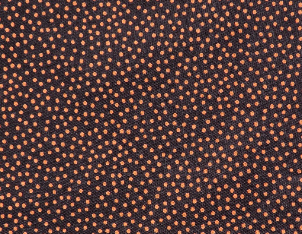 1 Yard 22″ X 44″ Autumn Accents Jo-Ann’s Exclusive Fabric Black With Orange Dots