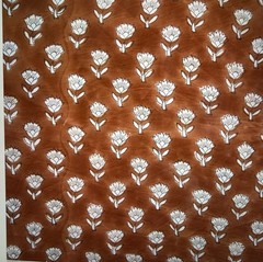 Blackbird Fabrics Block Printed Organic Cotton Fabric – Navy/White/Clay 3 yds