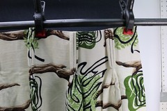 VTG Bark Cloth DRIFTWOOD Material Fabric 2 Drapes Drapery Panels MCM Mid Century