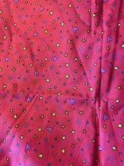 Stars Dots Swirls On Red ~ Edith Ellen 1 Yard 2“ “Meow Magic” Dated 2002 OOP