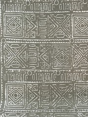 Virginia Kraft Textiles Rebeka Linen Fabric In Fir Hand Blocked 3 1/2 Yards