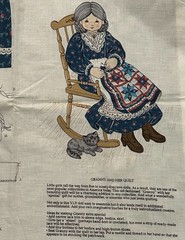 Cranston Print Works “Granny and Her Quilt” Fabric Panel New