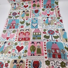Sewing Fabric Amish Folk Theme Patchwork Early Americana Motifs Cotton 1 yd