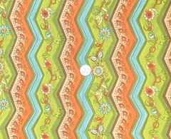Tree Huggers Chevron Nature Outdoor Print Fabric by Studio E, BTHY, Outdoor