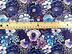 1 yd + 3″ x 44″ Navy Lav Print 100% Cotton Sewing or Quilting Fabric