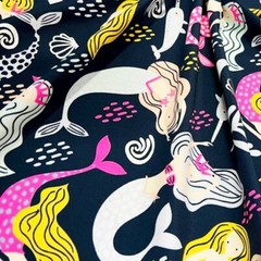 Spandex Fabric Mermaids Print 4-way Stretch 60″ wide Swimsuit By the Yard