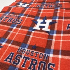 Houston Astros MLB Baseball Plaid Flannel Fabric Red Blue White Orange 2 yds