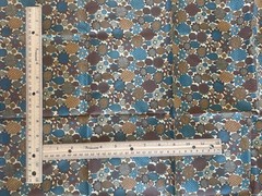 1.33Y Klopman Mills Fabric Turquoise Brown Orange Flower Shiny Slick Poly/Rayon?