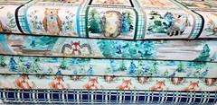 FOREST FRIENDS Woodland Animals by 3 Wishes Cotton Fabric, YARD Bundle of (5)