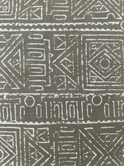 Virginia Kraft Textiles Rebeka Linen Fabric In Fir Hand Blocked 3 1/2 Yards