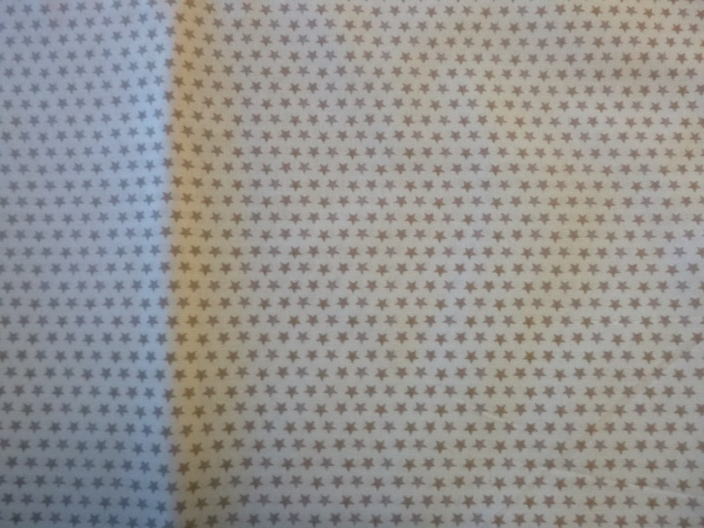 Tan Stars on Cream Colored Cotton Fabric (44 inches wide x 36 inches long