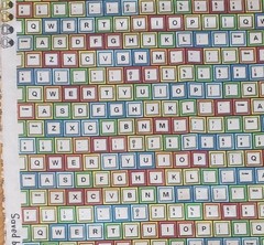 21″x 42″ cotton KEYBOARD stylized fabric print Studio E SAVED BY THE BELL col