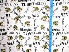 Taylor Swift Album Names on 100% Cotton Fabric by the 1/4 Yard : 9″ x 57″