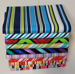 Bright Stripe Fabric Bundle–10 Pieces – 1/2 Yard Each – Colorful Quilting Fabric