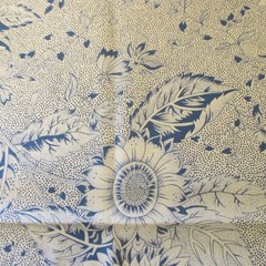 Cotton Int’l Quilt Study Center Nebraska Tan Red Blue Floral 23″ x 44″
