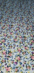 Sky Blue floral Printed spandex stretchable Fabric wrinkle Free 60” W Sold BTY