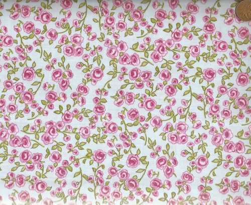 Sweet Cakes blue pink roses floral Northcott fabric