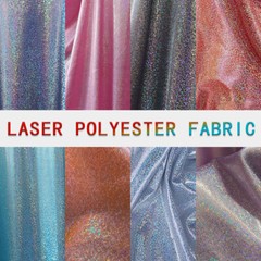 Glitter Laser Polyester Fabric Holographic Wedding Background Decor Material DIY