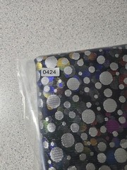 Silver Rainbow Circles Mardi Gras Bubble All Over Print 2 Yards Mesh Fabric