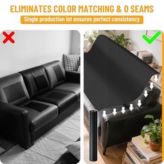 Marine Vinyl Upholstery Faux Leather 3 Yard Roll 54×108 Inches Black Waterproof