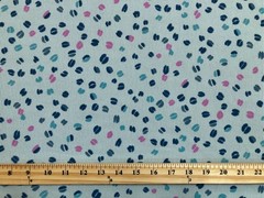 Rib Knit Sky Blue Confetti Dot Navy Teal Pink 4 Way Stretch 60″W Yard-RBPR063