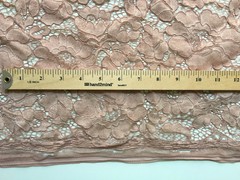 Summer MAUVE Floral Pattern Double Dyed Flat Lace on Mesh Fabric by the Yard –
