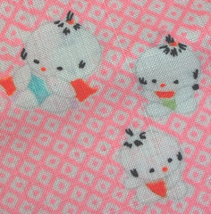 Vintage Japanese Muslin Fabric Neon Pink Chigo Child Pattern 13×13” Kimono Scrap
