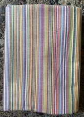 Pretty Striped Homespun Cotton Sewing Fabric Quilting 2 Yards – Muted Multicolor