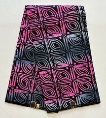 African Print Fabric/ Ankara – Pink, Gray ‘Serengeti at Dusk’, YARD or WHOLESALE
