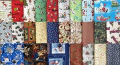 CHRISTMAS Fat /Long Quarter 1/2 Yard Quilt Cotton Fabric Bundle Lot