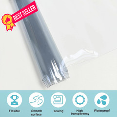 Clear Vinyl for Sewing, PVC 11.8″x48″ (30cmx122cm), Transparent-0.3mm