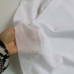 Natural White Silk Cotton Fabric 55”Wide Ivory White Silk Scarf Lining Material