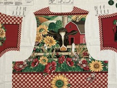 The Kesslers CONCORD’S AMERICAN HOMESTEAD VEST Fabric Panel USA Farm Cow Barn
