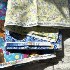 Lot fabric 1 yard each Little Dolly by Elea Lutz Multicolor . Unicorn Floral