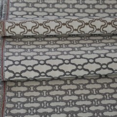 Vintage Contemporary Upholstery Fabric, Gray, Taupe Tan Lattice Links 5.6 yds
