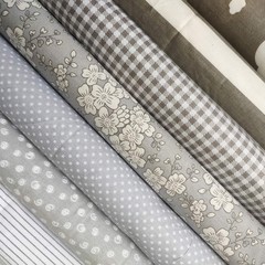 Misscrafts 7pcs Quilting Fabric 100% Cotton Craft Fabric Bundle Squares Grey …