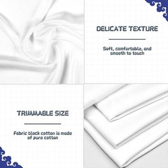 12 Pcs 10 x 10 Inch White Cotton Embroidery Fabric Squares for Craft Supplies