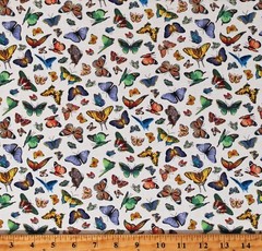 Cotton Colorful Butterflies Butterfly Delicate Creation Fabric Print BTY D384.54